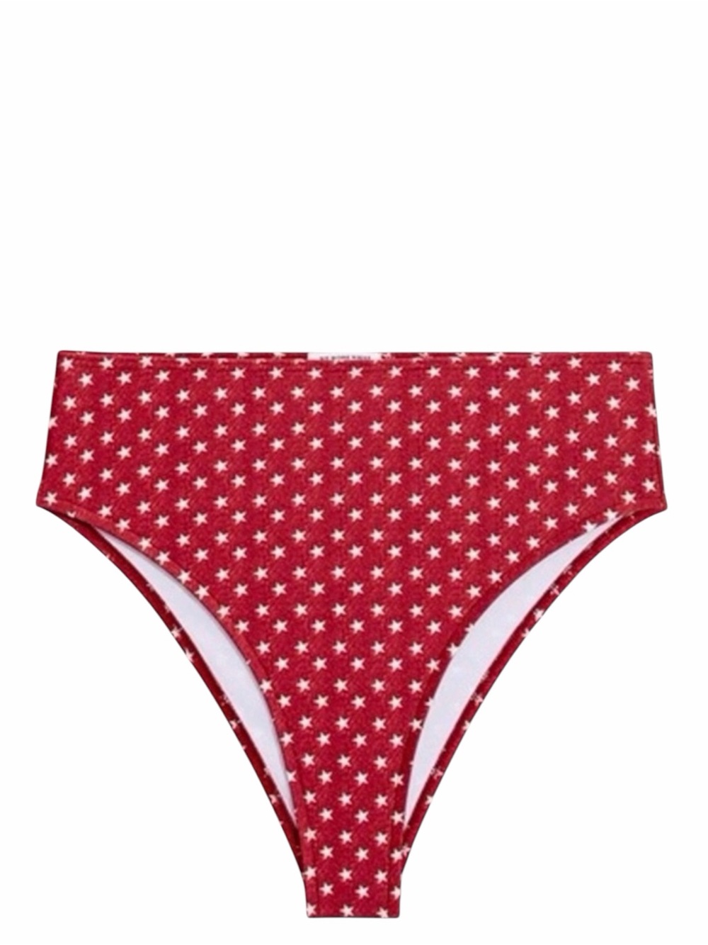 WeWoreWhat Emily Vintage Dark Red with White Star Print Bikini Bottoms